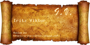 Iritz Viktor névjegykártya